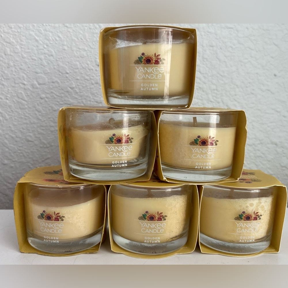 Yankee candle - Mini candle Golden Autumn scented 6 (1.3 oz) one wick candles.